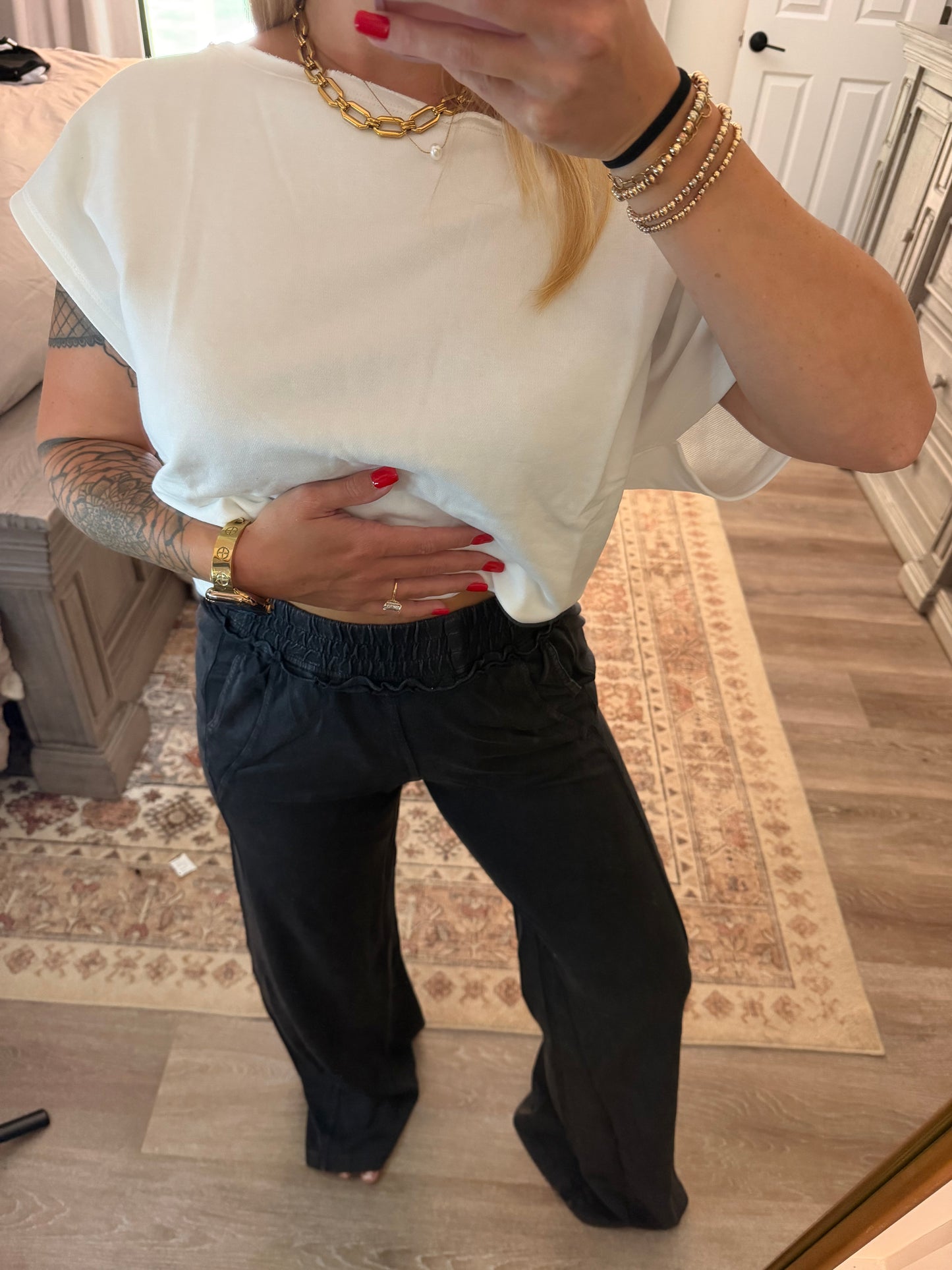 Acid wash pants