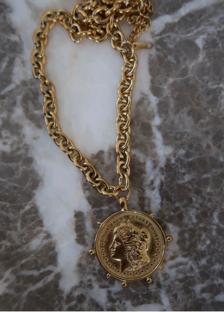 Gold coin necklace