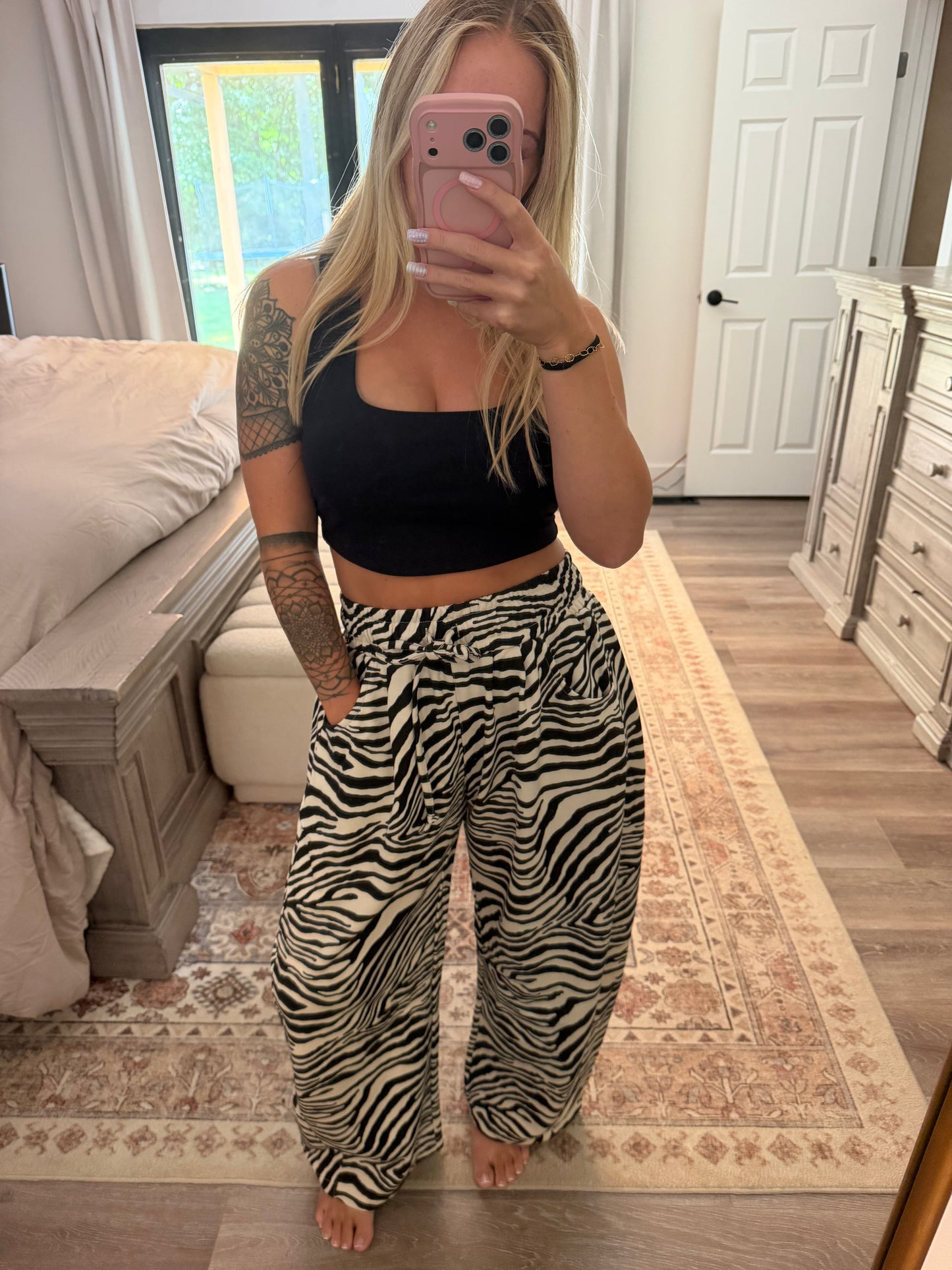 Zebra barrel pants