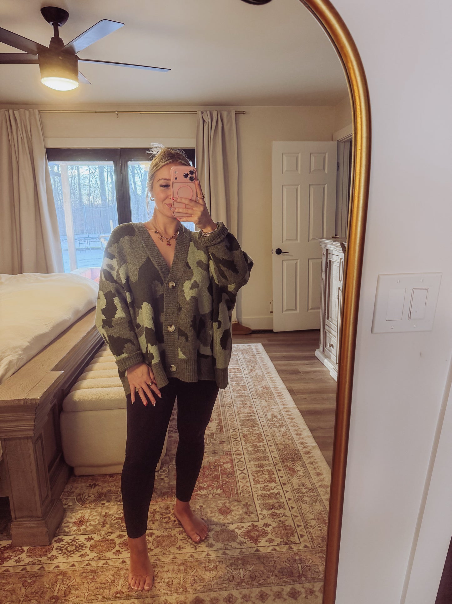 Oversized Camo Cardigan