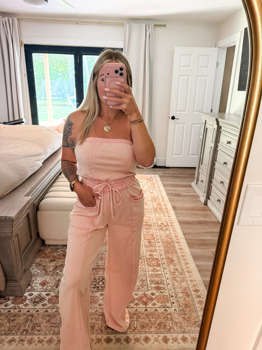 Champagne pink jumpsuit