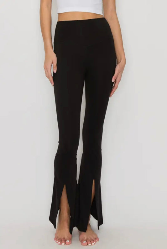 Open toe flared leggings