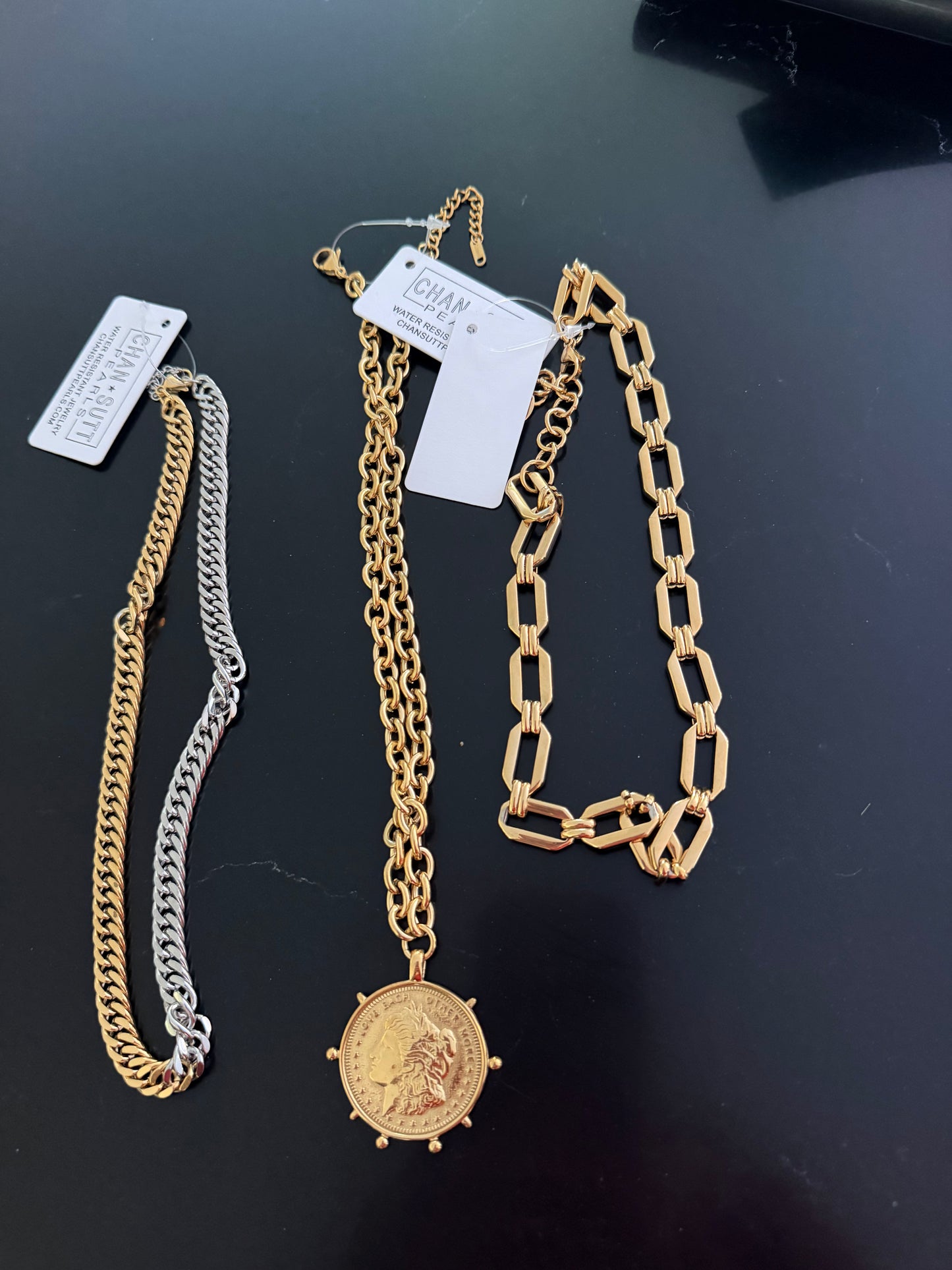 Gold coin necklace