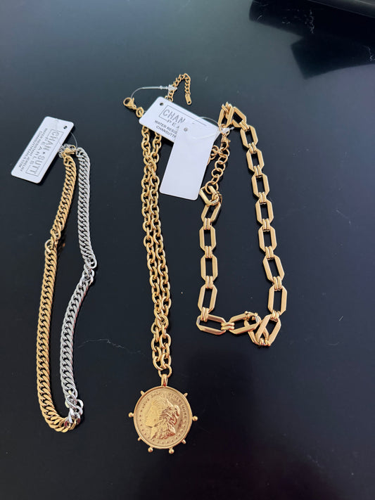 Gold coin necklace