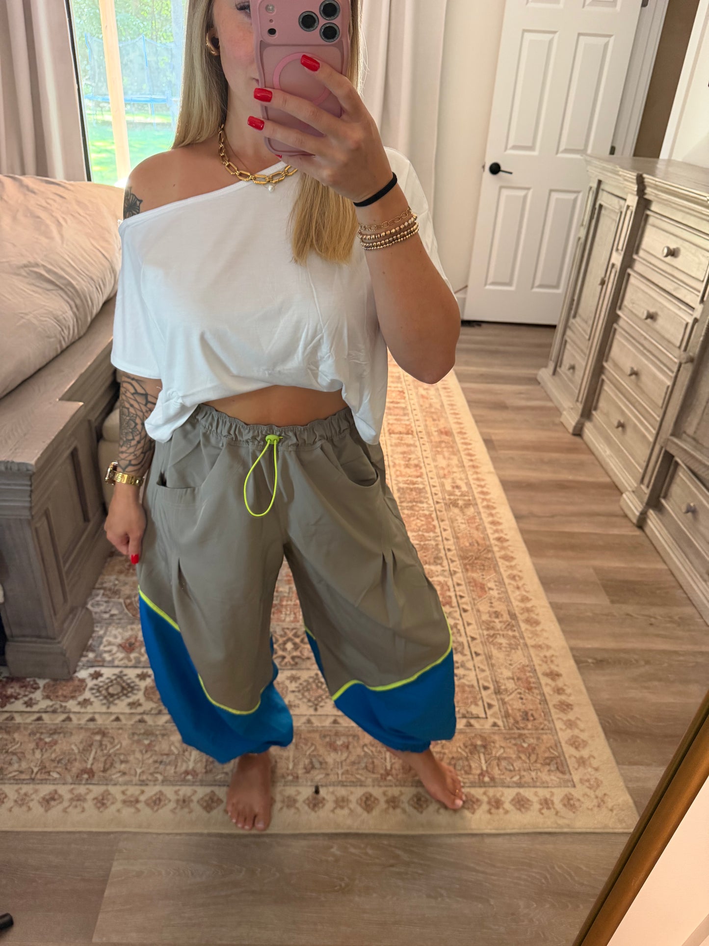 Color block joggers