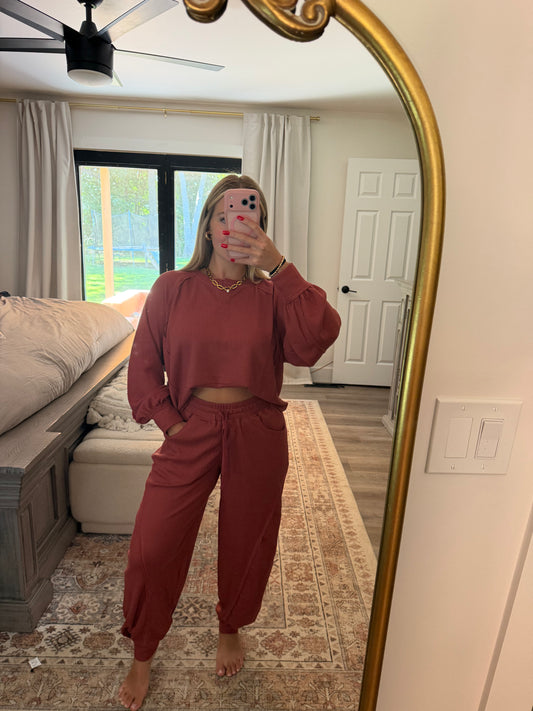 Brick waffle pants