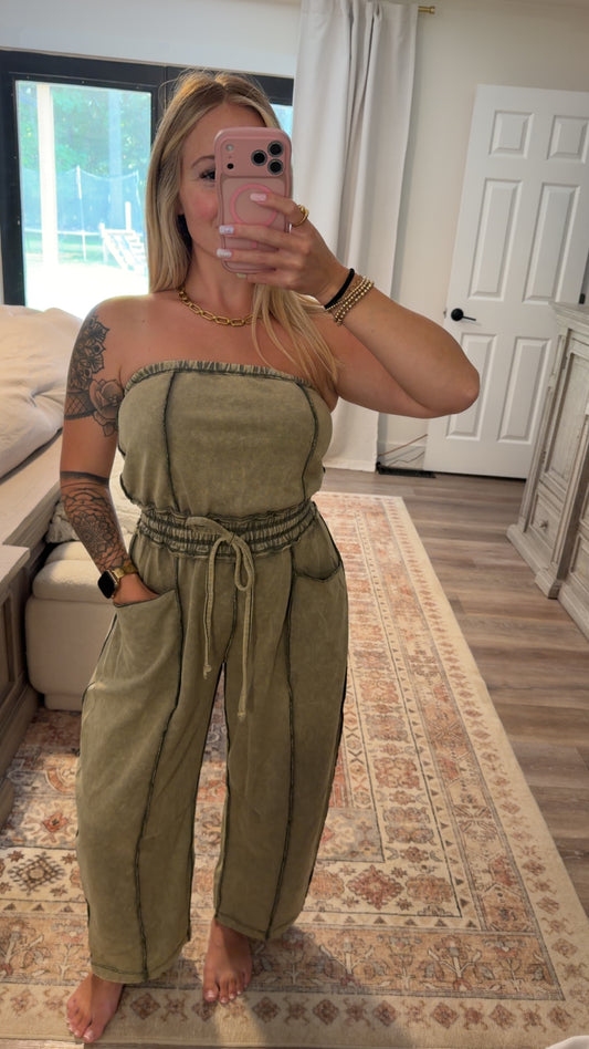 Olive rustic jumpsuit