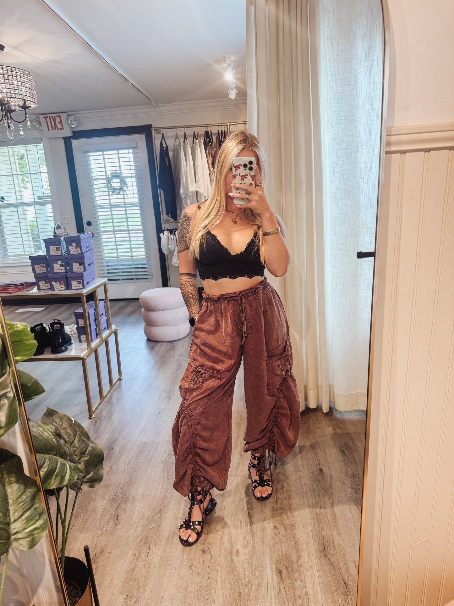 Blue velvet pants
