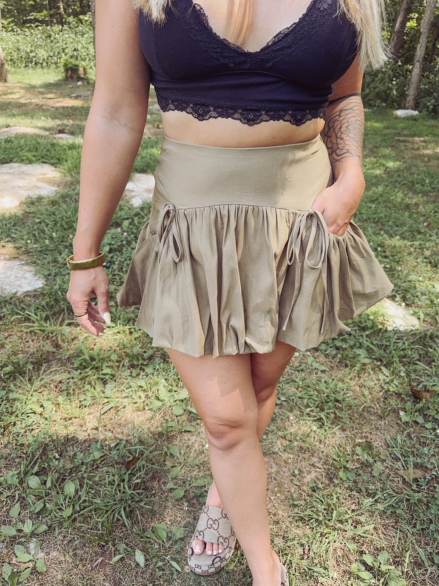Ribbon bubble skirt