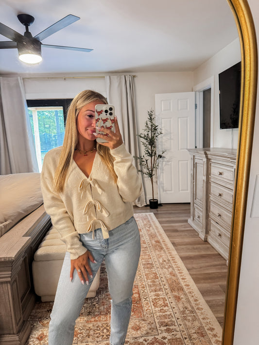 Cream Tied Sweater